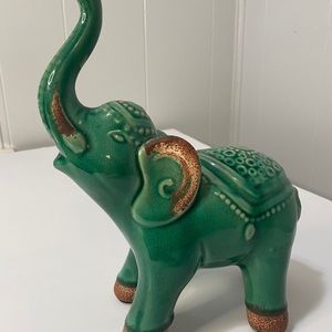 Green Elephant Figurine